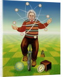 Albert Einstein juggling with time, 2000 by Frances Broomfield