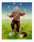 Albert Einstein juggling with time, 2000 by Frances Broomfield