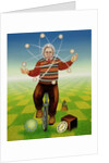 Albert Einstein juggling with time, 2000 by Frances Broomfield