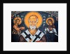 Saint Nicholas surrounds Christ and Mary Byzantine fresco by Anonymous