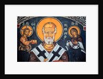 Saint Nicholas surrounds Christ and Mary Byzantine fresco by Anonymous