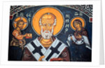 Saint Nicholas surrounds Christ and Mary Byzantine fresco by Anonymous