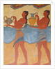Figures of the procession fresco from the palace at Knossos by Minoan Minoan