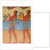 Figures of the procession fresco from the palace at Knossos by Minoan Minoan