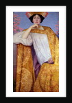 Portrait of a Woman in a Golden Dress, painted in collaboration with Ernst Klimt Franz Matsch and his studio, 1886-87 by Gustav Klimt