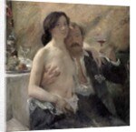 Self portrait with his wife and a sekt glass, 1902 by Lovis Corinth