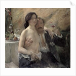 Self portrait with his wife and a sekt glass, 1902 by Lovis Corinth