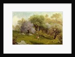 Girl on a Hillside, Apple Blossoms, 1874 by Martin Johnson Heade