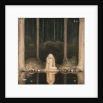 Princess Tuvstarr looking at the water of the lake with nostalgia, 1913 by John Bauer