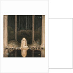 Princess Tuvstarr looking at the water of the lake with nostalgia, 1913 by John Bauer