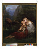 Genevieve de Brabant and her child abandoned in the wild forest by W. Herbig
