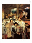 Jews praying in the Synagogue on Yom Kippur, 19th century by Maurycy Gottlieb