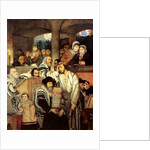 Jews praying in the Synagogue on Yom Kippur, 19th century by Maurycy Gottlieb