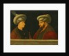 Portrait of Sultan Mehmed II with a young dignitary, 1444 by Gentile (school of) Bellini