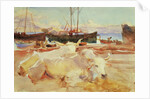 Oxen on the Beach at Baia, c.1908 by John Singer Sargent