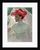 Woman with Red Hat and Parasol by Frank Duveneck