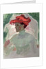 Woman with Red Hat and Parasol by Frank Duveneck