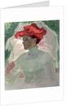 Woman with Red Hat and Parasol by Frank Duveneck