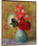 Floral Arrangement in Green Vase by William James Glackens