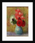 Floral Arrangement in Green Vase by William James Glackens