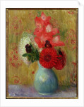 Floral Arrangement in Green Vase by William James Glackens