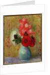 Floral Arrangement in Green Vase by William James Glackens