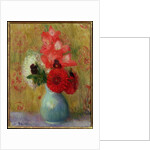 Floral Arrangement in Green Vase by William James Glackens