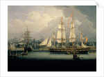 Four-Masted Clipper Ship in Liverpool Harbour, c.1810 by Robert Salmon