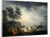 Sunrise, A Coastal Scene with Figures around a Fire, 1760 by Claude Joseph Vernet