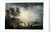 Sunrise, A Coastal Scene with Figures around a Fire, 1760 by Claude Joseph Vernet