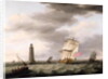 A Man of War passing the Eddystone Lighthouse, c.1773 by Francis Holman