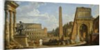 A Capriccio view of Roman ruins, 1737 by Giovanni Paolo Pannini or Panini