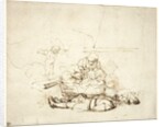 The Holy Family sleeping, with angels, 1645 by Rembrandt Harmensz. van Rijn