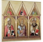 St. Geminianus, St. Michael and St. Augustine, c.1319 by Simone Martini