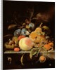 Still Life of Fruit and Nuts on a Stone Ledge by Abraham Mignon