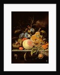 Still Life of Fruit and Nuts on a Stone Ledge by Abraham Mignon