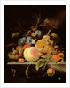 Still Life of Fruit and Nuts on a Stone Ledge by Abraham Mignon