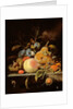 Still Life of Fruit and Nuts on a Stone Ledge by Abraham Mignon