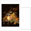 Still Life of Fruit and Nuts on a Stone Ledge by Abraham Mignon