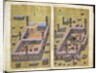 MS.343.f15v-16r The mosques at Medina & Mecca, from `Reasons for Charity', by Mustafa Al-Shukri, 1160 by Persian School