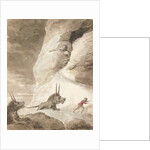 Monsters chasing a man by George Dance