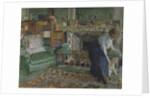 Marguerite Chapin in her apartment with her dog, 1910 by Edouard Vuillard