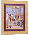 Khamsa of Nizami in a pavilion among followers and attendants, c.1590 by Persian School