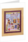 Khamsa of Nizami in a pavilion among followers and attendants, c.1590 by Persian School