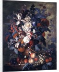 A Vase of Flowers with Fruit by Jacob van Huysum