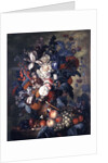 A Vase of Flowers with Fruit by Jacob van Huysum