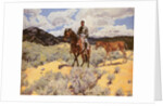 Indian on Horseback with Colt, c.1930 by Walter Ufer