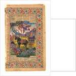 Shahnama: Isfandiyar in His Armoured Car Encounters the Simurgh, 1600-1625 by Persian School
