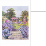 The Flagstone Path in a Summer Garden by Edith Alice (fl.1900-40) Andrews