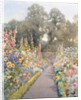 Garden Path with Hollyhocks and Poppies by Blanche Baker